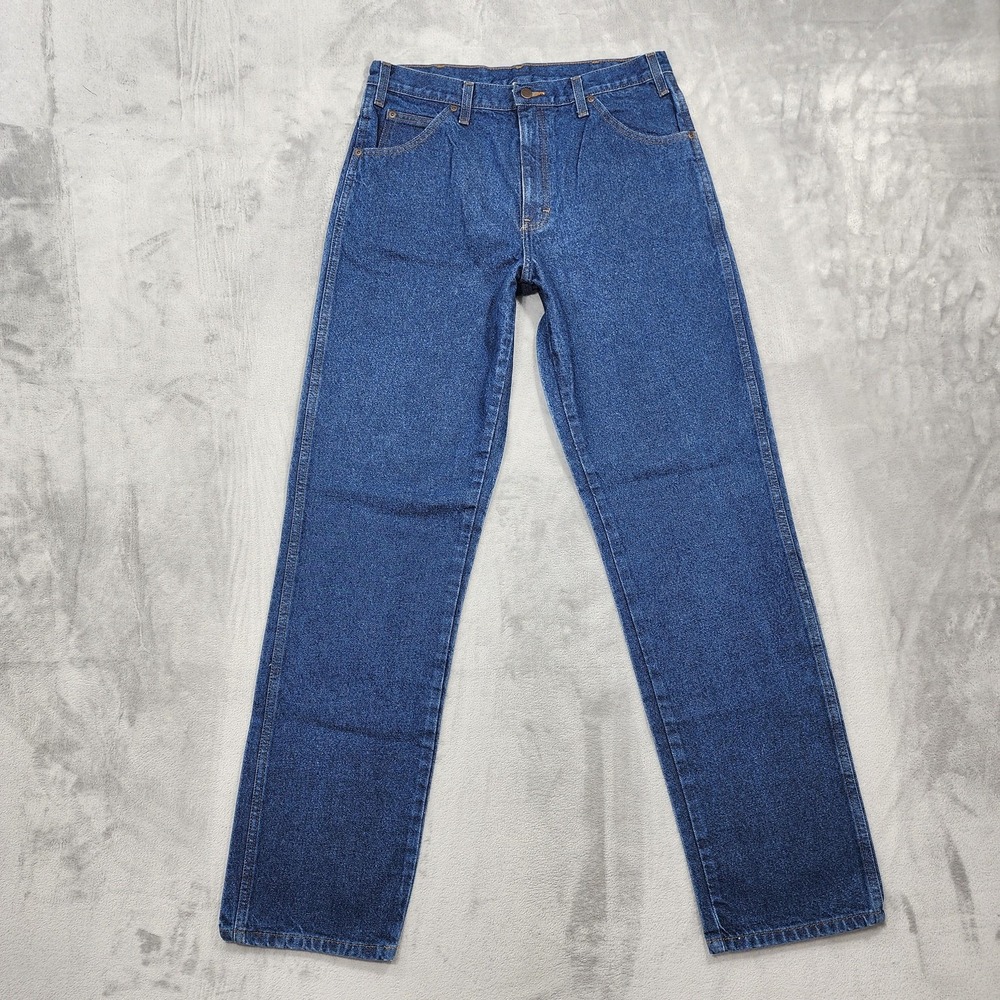 Dickies Jeans Mens 34x36 Blue Relaxed Straight Work Casual Zip Fly Denim CR393RB